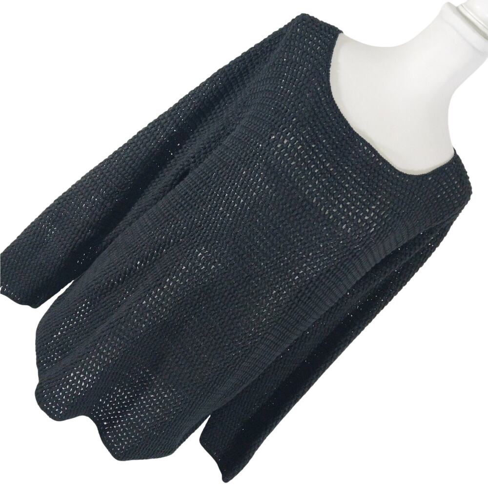 LAUREN BY RALPH LAUREN! LINEN BLEND BLACK LOOSE KNIT SCOOP NECK SWEATER! SZ 2X